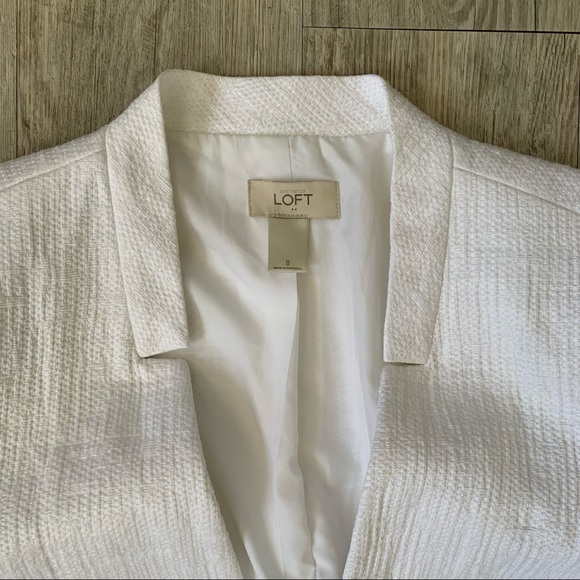 Ann Taylor Loft White Tweed Blazer Size 8 - Picture 9 of 11